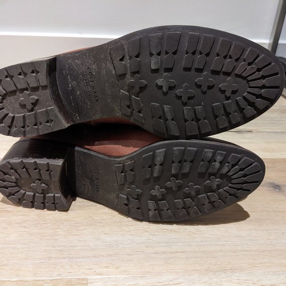 Cole Haan Brown Leather Riding Boots, Size 9 with 2 inch heel - Picture 3 of 5